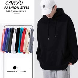 Heren Hoodies Sweatshirts Caayu Hoodies Mens en wonent solide kleurrijke sweatshirt Japanse streetwear Harajuku zwarte hiphop casual oversized hoodies 230114