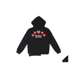 Sweats à capuche pour hommes Sweatshirts Designer Com Des Garcons Sweatshirt Mockneck Cdg Play Big Heart Sweat à capuche Fl Zip Up Beige Marque Taille F56 Drop De Otrcv