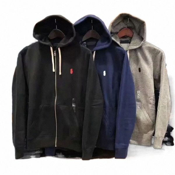 Sudaderas con capucha para hombre Sudaderas Diseñador hombres suéter con cremallera media sudadera con capucha Chaquetas de caballo sueltas polo para hombre Clothig Top Tamaño asiático XXL 75Yi #