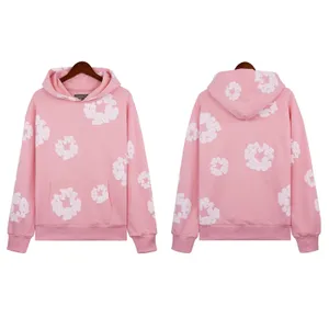 Sudaderas con capucha para hombre Sudaderas Diseñador Hombres Mujeres Corona de espuma rosa Flores Círculo Círculo Sudadera con capucha Moda Suelta StreetwearHip Hop Street Traje de chándal