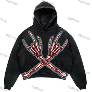 Sweats à capuche pour hommes Sweatshirts style européen et américain pull imprimé crâne rue hommes femmes hiphop à capuche haut ample sweat à capuche anime harajuku streetwear 230803