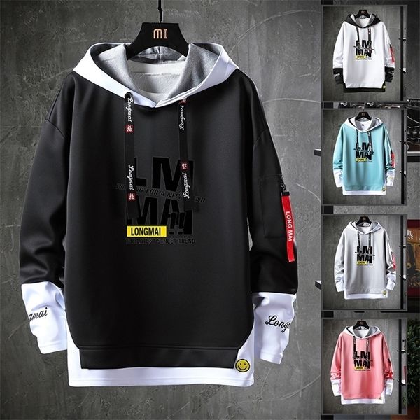 Hommes Hoodies Sweats Harajuku Hommes Style Japonais Hip Hop Casual Streetwear Lettre Imprimé Pull Homme Épaule Tombée 221007