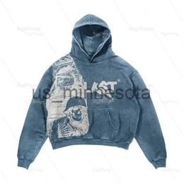 Heren hoodies sweatshirts ins custommade schedel print hoodies dames streetwear oversized hoodie vintage paren sweatshirt goth Harajuku jas y2k top j230818
