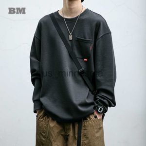 Sweats à capuche pour hommes Sweatshirts Japonais Streetwear Crewneck Sweat Hommes Vêtements Harajuku Casual Pull Printemps Automne Coréen Lâche Mince Manches Longues Ma J230821