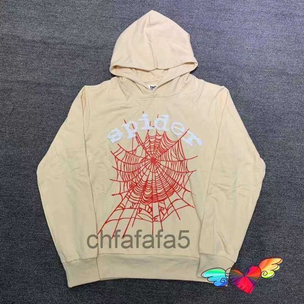 Sudaderas con capucha para hombre Sudaderas Caqui Young Thug Spider Sudadera con capucha Hombres Mujeres 1 Espuma blanca Impresión Red Cobweb Sp5der Hip Hop 555555 Jerseys Sudaderas 4AWR