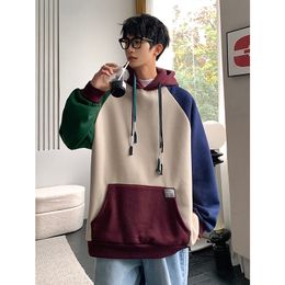 Heren hoodies sweatshirts LAPPSTER streetwear patchwork hooded 2000s Y2k harajuku kleurblok oversized Koreaanse trui casual 230803