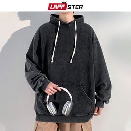 Heren Hoodies Sweatshirts LAPPSTER Streetwear Harajuku Grafische Koreaanse Oversized Casual 2000s Y2k Kleding Capuchon 230803