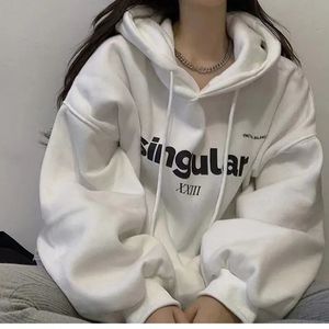 Heren Hoodies Sweatshirts Letter Print Dames Vintage Winter Fleece Gevoerd Los Capuchon Shirt Grunge Sweatshirt Y2k Kleding Oversized Truien 231213