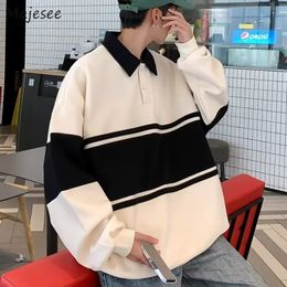 Sweats à capuche pour hommes Sweatshirts Hommes Printemps Lâche Mode Épais Patchwork Étudiants Allmatch Beaux Vêtements Vêtements d'extérieur Gentleman Oversize 230922