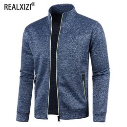 Sweats à capuche pour hommes Sweatshirts Hommes Vestes à glissière Sweat-shirt à col debout en plein air Streetwear Manteau décontracté Manteaux à manches longues Vêtements M4XL 231016