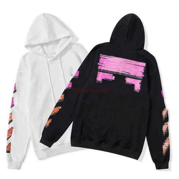 Hoodies pour hommes Sweatshirts pour hommes Designer Trend Hip Hop Marques Fall / Winter Impression X Loose Black White Hoodie Men de femmes Couples Ow Swter