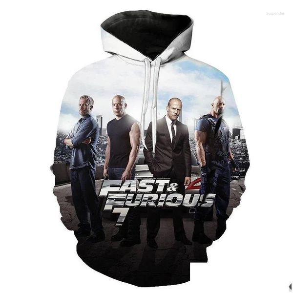 Sweats à capuche pour hommes Sweatshirts Films Fast and Furious Impression 3D Garçons Filles Uni Mode Sweat à capuche surdimensionné Harajuku Enfants Pluviers Manteau Drop Deli Otuec