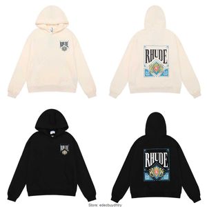 Heren Hoodies Sweatshirts Uitstekende ontwerpers Rhude Fashion Letter Printing Hoodie Sweater Amerikaans merk Mannen en vrouwen Liefhebbers Europees Versi Luxe warmte