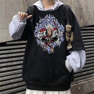 Heren hoodies sweatshirts oversized mannen anime sjaman koning hoodies casual capuchon sweatshirt harajuku losse hoodie jas streetwear 220902