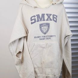 Heren Hoodies Sweatshirts Oversized Saint beschadigde hoodie Men Women Shield Print Graffiti Michael Hooded 230831