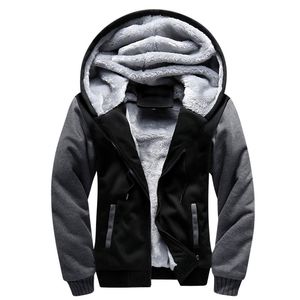 Heren Hoodies Sweatshirts Shionfa Patchwork Fleece Hoodie Winter Dikke Casual Hapleed Cardigan Fashion Bomber Fur Jackets Zipper Coat 5xl 221102