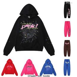 Heren Hoodies Sweatshirts Sp5der Hoodie Designer Kleding Jumper Mannen Spider 555555 Roze Sweatshirt Jas Met Lange Mouw S5der World F92H