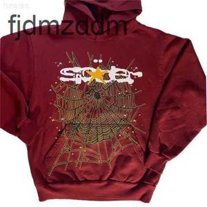 Sweats à capuche pour hommes Spder Worldwide Sweat à capuche Small Maroon Spider Web Young Thug