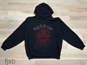 Heren Hoodies Sweatshirts Spider Wereldwijde jonge Thug Spder Black Rhinstone Hoodie Authentiek