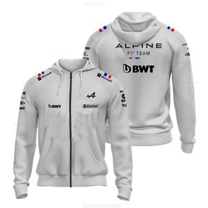 Heren Hoodies Sweatshirts Sudadera con capucha de F1 para hombre y mujer camisa deportiva de carreras oficial con cremallera de Uno Alpine F1