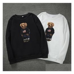 Sweats à capuche pour hommes Sweatshirts Tide Bear Imprimer pour hommes à manches longues Plover Designer Mode O Cou Drop Livraison Vêtements Vêtements Dhvsy
