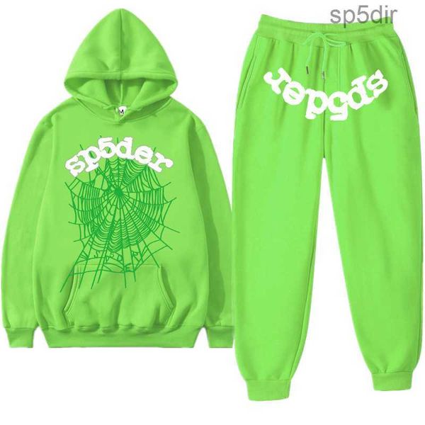 Sudaderas con capucha para hombre Sudaderas Chándal Traje deportivo Spider 555 Young Thugg Set Stars Same 55555 Pantalones Sudadera con capucha Babero y mono Casual Ocio Algodón Moda S2 RJJY