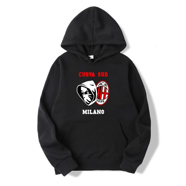 Hommes Hoodies Sweats Hiver Coton Essential Hommes Curva Sud Calcio Milan Serie A Italie Sweat À Capuche Graphique Manches Longues Unisexe M5XL 230209