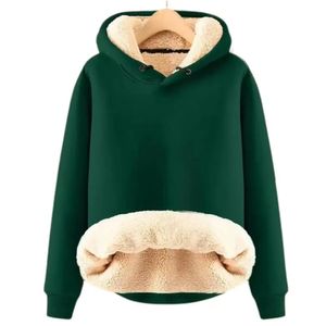 Heren Hoodies Sweatshirts Vrouwen Lamswol Dikker Thermische Gedrukt Leuke Fleece Warm Casual Losse Herfst Winter 231214