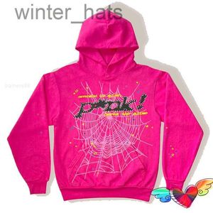Heren Hoodies Sweatshirts Young Thug Pink Spder Hoodie Men Women Hoge kwaliteit Schuimprint Spider Web Grafische pullovers F23C