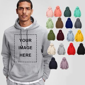 Heren Hoodies Sweatshirts uw eigen ontwerpmerk Afbeelding aangepaste heren en dames diy hoodie sweatshirt Casual fleece losse mode 22 kleuren 221121