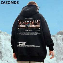 Erkek Hoodies Tişörtü ZAZOMDE 2022 Kış Sıcak Hoodies Erkekler Uzun Kollu Pamuk Kapüşonlu Sweatshirt Casual Harajuku Streetwear Erkekler Hoodie Hip Hop Kumaş J230629