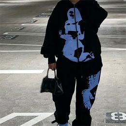 Sweats à capuche pour hommes Sweats ZSKING Kawaii Graffiti Girly Imprimer Anime Hoodie Femmes Style Coréen Mode Casual Rue Hip Hop Gothique Sweat 230725