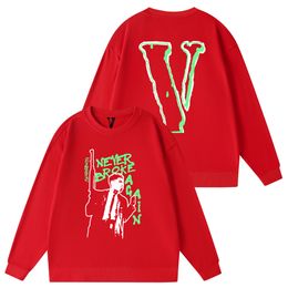 Heren Hoodies Vlone Fashion Men's Sweatshirt 5 Color Hoody Coat Extended Jacket Long Line Hip Hop Street Rock and Roll Hooded Sweater Coats Jumpert S-XXXL Tops Clothing