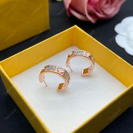 Mens hoepel oorbellen ontwerper voor vrouwen luxe sieraden Diamond Love Earring F studs 925 zilveren kleine hoepels ontwerpers accessoires met doos