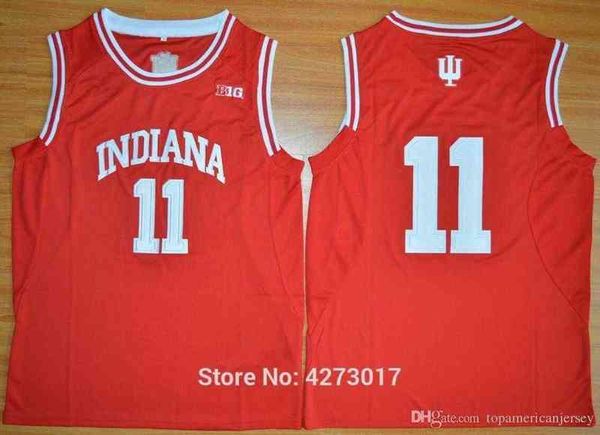 Mens Hoosiers 11 Isiah Thomas Jersey Men Team Color rouge blanc Thomas College Basketball Jerseys Stitted Vente NCAA