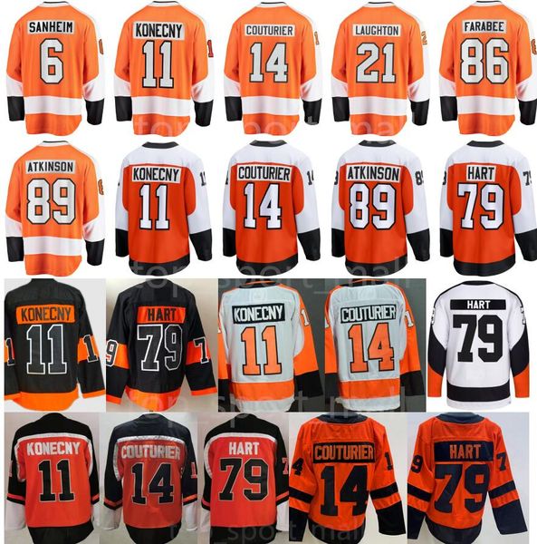 Hockey sobre hielo para hombre 11 Konecny Jerseys 89 Cam Atkinson Couturier Carter Hart Travis Sanheim Joel Farabee Scott Laughton Sean Walker Reverse