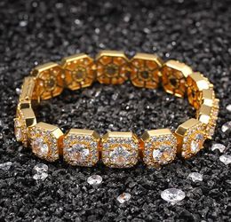 Bracelet carré de diamant glacé pour hommes