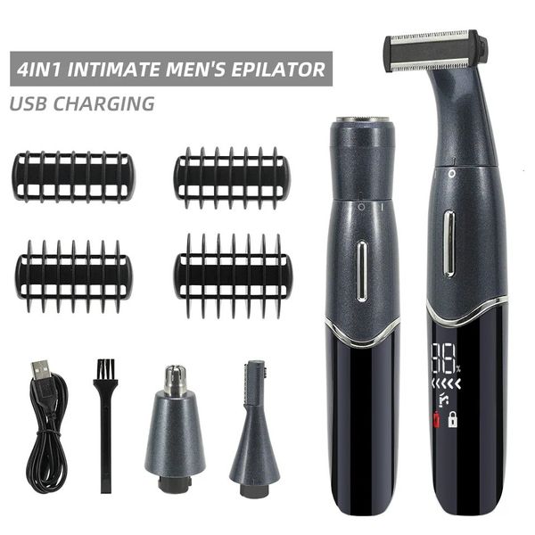 Homme Intime Area Précision Shaver Bikini Line Sensitive Rasage Scaute Oeufs Pubis Hair Shaver Face Nez Nez Barbe Trimmer 240422