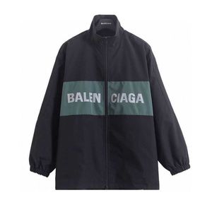 Chaqueta masculina Balancigss Coat 2023 moderno nuevo BLCG Black Green Patchwork Slogan Asalto de la pista