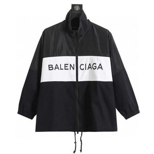 Herenjas Balencigss Jas 2023 Topmodemerk Parijs Catwalk-stijl Online Rode Oreo Zwart en Wit Gestikt Assault-jack Casual Heren Dames