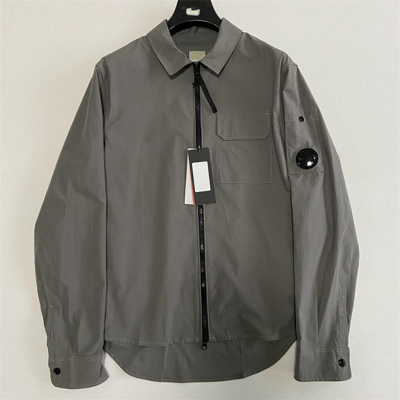 Mens Jacket Coat Lapel Shirt Jackets Lens Logo Windbreak Overhirt Man Cardigan Ytterkläder lastkläder