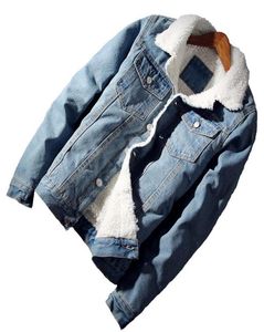 Veste pour hommes manteau mollet en toison chaud sherpa veste en jean doublé 2019 mode hiver mens en jean veste de cowboy cowboy plus taille1680720