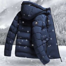 Mens jas Hooded Casual Rits Streetwear Solid Blue Gray Black Parka Mannelijke Manner Merk Design Windbreaker Parka's Oversize 211204