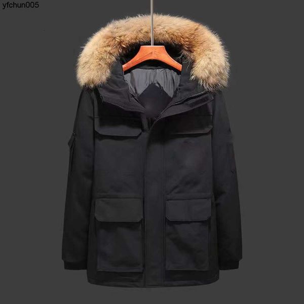 Veste d'hiver à capuche pour homme, manteau de styliste, Parka de styliste, à la mode, décontracté, à capuche, Trench d'extérieur, épais, thermique, personnalisé, A4d7