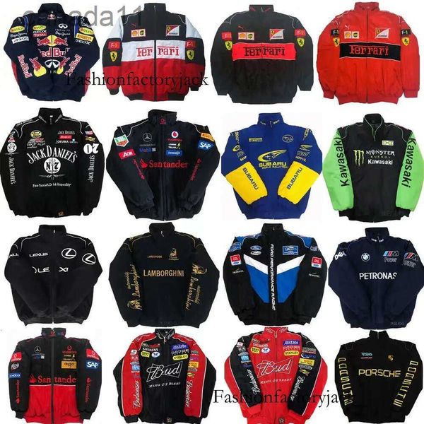 Chaqueta para hombre Traje de carreras F1 Retro Americano Motocicleta Ciclismo Béisbol Algodón al aire libre Otoño e Invierno Negro Viernes GXHY