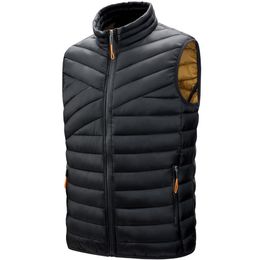 Hommes veste sans manches gilet hiver mode décontracté mince manteaux marque vêtements coton rembourré hommes gilet hommes gilet grande taille 2021