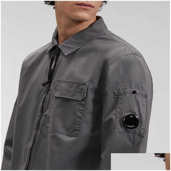 Vestes pour hommes 2023 Spring Casual Hoodie CP chemises à manches longues Jacket Pocket Company Goggles Lens Decoration Zipper Thin UK High Street Otkmc