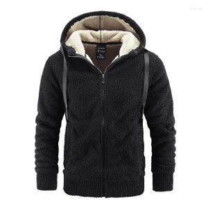 Vestes pour hommes 2024 hiver lâche agneau polaire veste à capuche mode cardigan décontracté manteau épaissi hommes fermeture éclair à manches longues chaud goutte deli dhwym