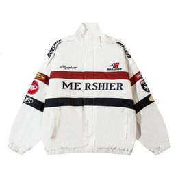 Vestes pour hommes American retro letter stripe color matching racing suit design sense street casual brand baseball jacket coat Y2K 230705