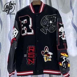 Hommes Vestes American Vintage Broderie Bomber Veste Hommes Femmes Industrie Lourde Patch Patchwork Manteau Unisexe Oversize Varsity Baseball Outwear 230710